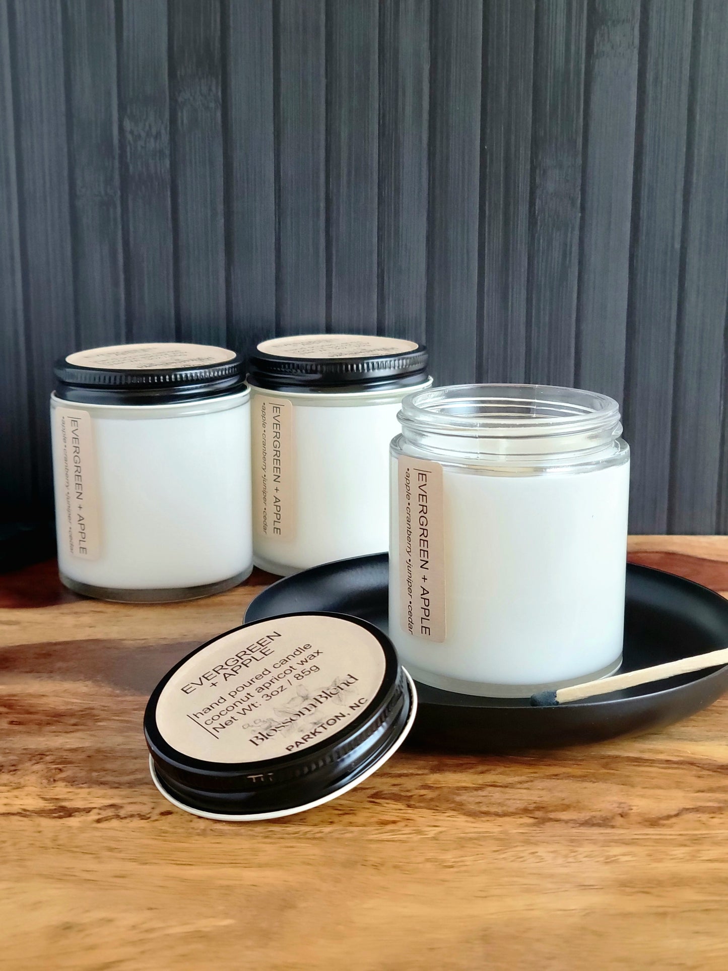 Evergreen + Apple Coconut Apricot Wax Candle