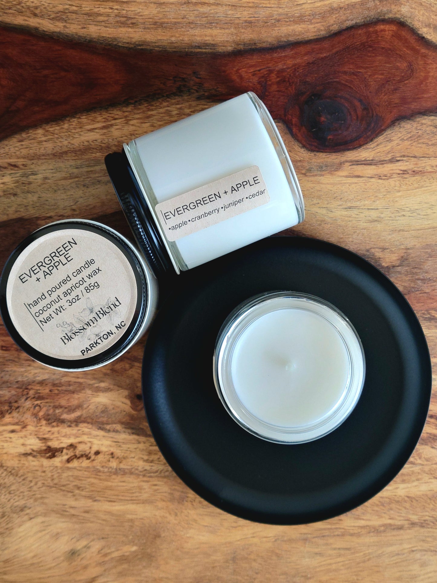 Evergreen + Apple Coconut Apricot Wax Candle